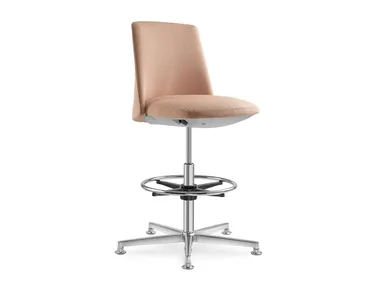 MELODY DESIGN 777-FR - Fabric office stool with 5-Spoke base with back _ LD Seating